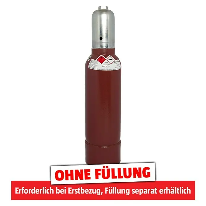 Tyczka Energy Acetylen-Flasche ohne Füllung* - Fassungsvermögen: 5 l - Leere Acetylen-Gasflasche für Schweißarbeiten, ohne Füllung. Für Erstbezug ist die Füllung separat erhältlich.