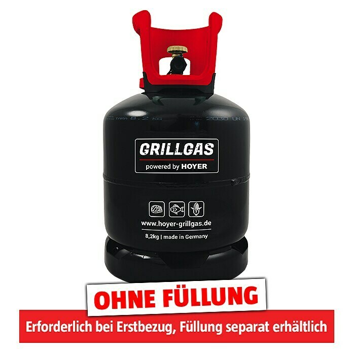 Hoyer Propangas-Flasche Grillgas ohne Füllung*Fassungsvermögen: 8,2 kg Info