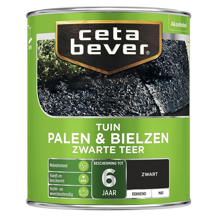 Cetabever Houtbeits Palen & Bielzen (Zwarte teer, 750 ml, Zijdeglans) | BAUHAUS
