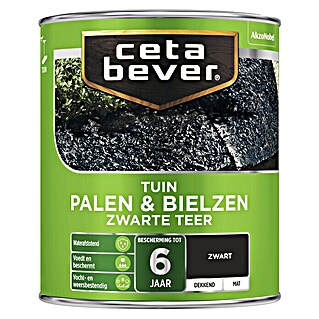 Cetabever Buitenbeits Palen & Bielzen (Zwarte teer, Netto volume: 750 ml, Zijdeglans)