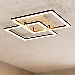 Eglo LED-Deckenleuchte LOMALTAS-Z (32 W, L x B x H: 77 x 49,5 x 8,5 cm, Schwarz/Braun)