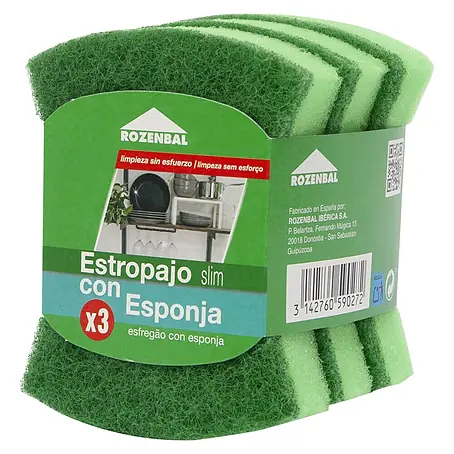 Rozenbal  Estropajos con esponja ergonómica