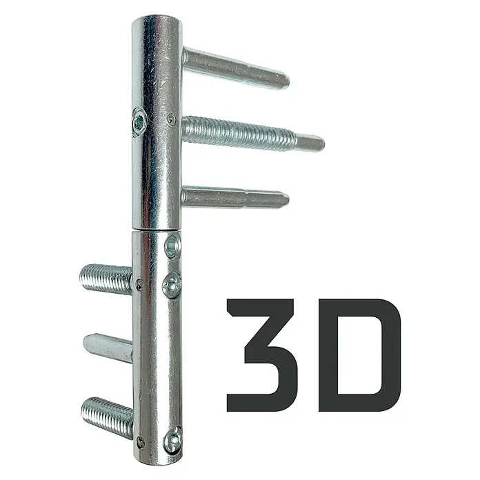 Splendoor Haustür Thermodoor PLUS SP10 - 110 x 210 cm, DIN Anschlag: Rechts, Anthrazitgrau Feinstruktur - Nahaufnahme eines 3D-verstellbaren Türbandes aus Stahl, das für präzise Anpassungen und dauerhafte Leistung entwickelt wurde.