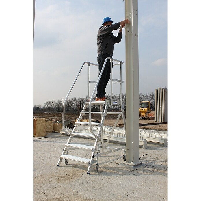 Krause Stabilo Podestleiter (Arbeitshöhe: 3,45 m, Anzahl Tritte: 6 Stk., Aluminium) | BAUHAUS