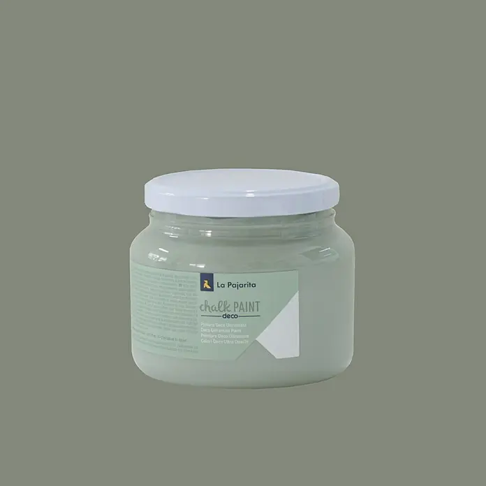 La Pajarita Pintura de tiza Chalk Paint - Gris Kioto, 500 ml, Mate - Bote de La Pajarita Chalk Paint Deco, una pintura de tiza de alta calidad para proyectos decorativos con acabado mate.