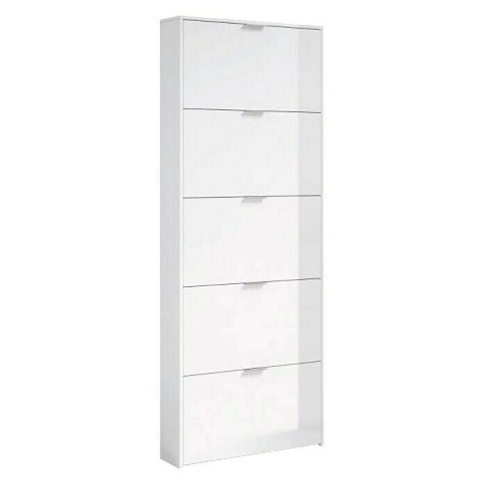 Schuhschrank (L x B x H: 17 x 70 x 188 cm, Weiß)