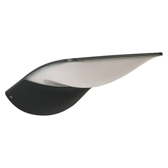 Lutec Aplique exterior LED Zerta - 30 W, 30,3 x 20 x 14,3 cm, Antracita, Opal, IP44 - Lámpara de pared LED moderna con pantalla negra y difusor blanco para una iluminación interior elegante.