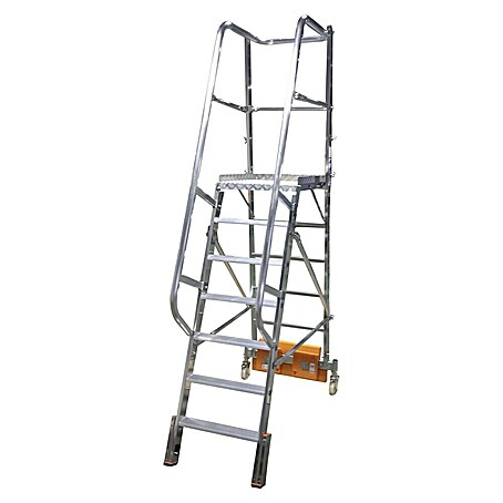 Krause Stabilo Podestleiter Vario kompakt (Arbeitshöhe: 3,65 m, 7 Stk., Aluminium, Ausstattung: Handläufe, B x L: 0,8 x 2,95 m)