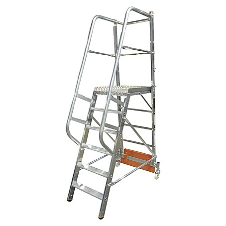 Krause Stabilo Podestleiter Vario kompakt (Arbeitshöhe: 3,4 m, 6 Stk., Aluminium, Ausstattung: Handläufe, B x L: 0,64 x 2,66 m)