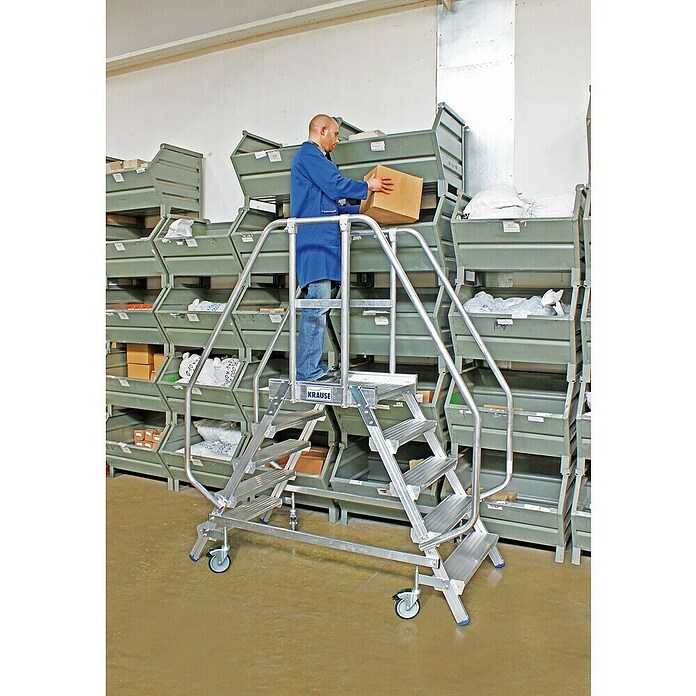 Krause Stabilo Podestleiter (Arbeitshöhe: 3,2 m, Anzahl Tritte: 10 Stk., Aluminium) | BAUHAUS