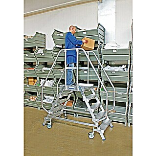 Krause Stabilo Podestleiter (Arbeitshöhe: 3,2 m, Anzahl Tritte: 10 Stk., Aluminium)