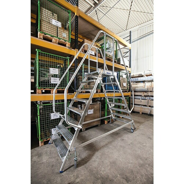 Krause Stabilo Podestleiter (Arbeitshöhe: 3,95 m, Anzahl Tritte: 16 Stk., Aluminium) | BAUHAUS