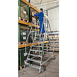 Krause Stabilo Podestleiter (Arbeitshöhe: 3,95 m, Anzahl Tritte: 16 Stk., Aluminium)