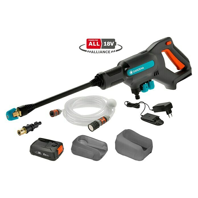 Gardena Power for All 18V Akku-Druckreiniger AquaClean 24/18V SE (18 V, 1 Akku, 2,5 Ah) | BAUHAUS