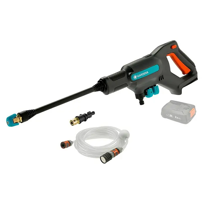 Gardena Power for All 18V Akku-Druckreiniger AquaClean 24/18V - 18 V, Ohne Akku - Der Gardena Akku-Hochdruckreiniger mit Zubehör, inklusive Akku und Schlauch, für flexible Reinigungsarbeiten im Garten.