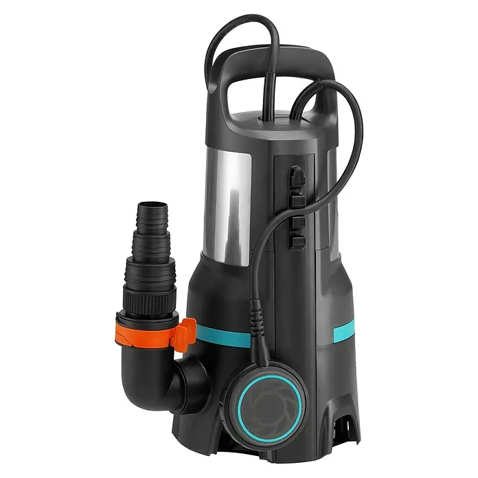 Gardena Schmutzwasserpumpe 25000 - 1.100 W, Max. Fördermenge: 25.000 l/h, Eintauchtiefe: 7 m - Die Gardena Schmutzwasser-Tauchpumpe mit einer Kapazität von 13.000 Litern pro Stunde ist ideal zum Auspumpen von verschmutztem Wasser.