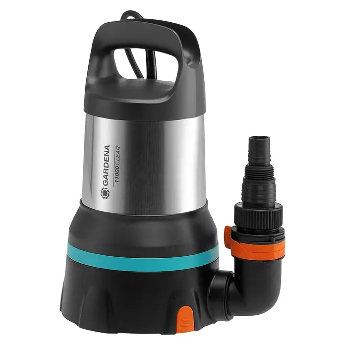 Gardena Klarwasser-Tauchpumpe 11000 Aquasensor - 450 W, Max. Fördermenge: 11.000 l/h - Gardena 11000 Clear Schmutzwasserpumpe mit innovativer Technologie für eine effiziente und zuverlässige Wasserableitung.