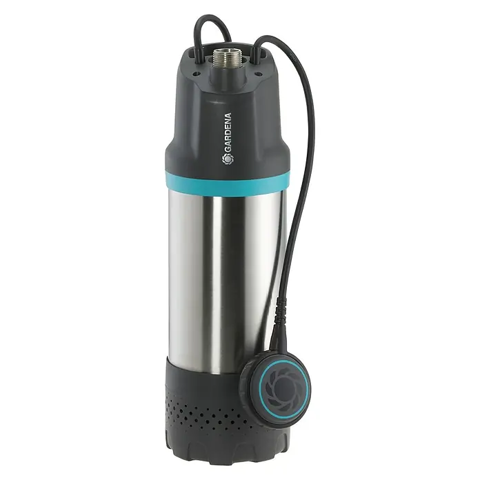 Gardena Drucktauchpumpe 5900/4 Inox - 900 W, Max. Fördermenge: 5.900 l/h - Gardena Tauchdruckpumpe mit Edelstahlgehäuse, ideal für die Wasserförderung aus Brunnen und Zisternen. Kompaktes Design mit praktischem Tragegriff.