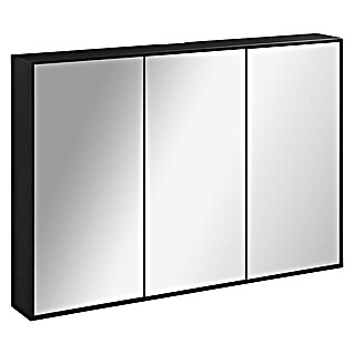 Lanzet LED-Spiegelschrank Woodblock (B x H: 100 x 68 cm, Holz, Schwarz)