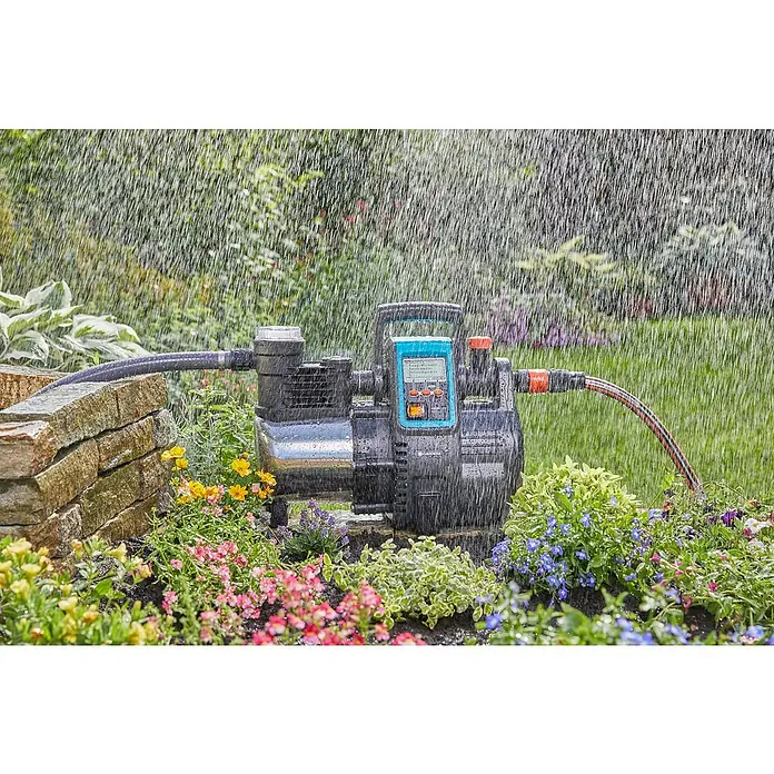 Gardena Bewässerungspumpe Haus- & Gartenautomat 6000/6 LCD inox - 1.300 W, Max. Fördermenge: 6.000 l/h - Automatische Hauswasseranlage im Garten unter dem Regen. Die Pumpe ist ideal zur Gartenbewässerung und Hauswasserversorgung.