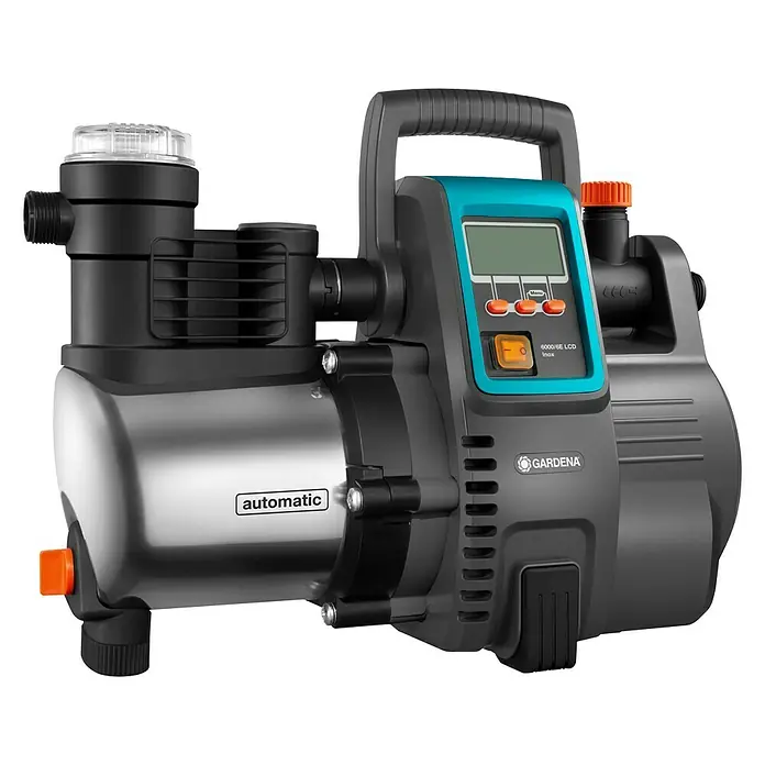 Gardena Bewässerungspumpe Haus- & Gartenautomat 6000/6 LCD inox - 1.300 W, Max. Fördermenge: 6.000 l/h - Das Gardena Hauswasserwerk 6000/6E LCD inox mit großem LCD-Display zur komfortablen Steuerung und Überwachung.