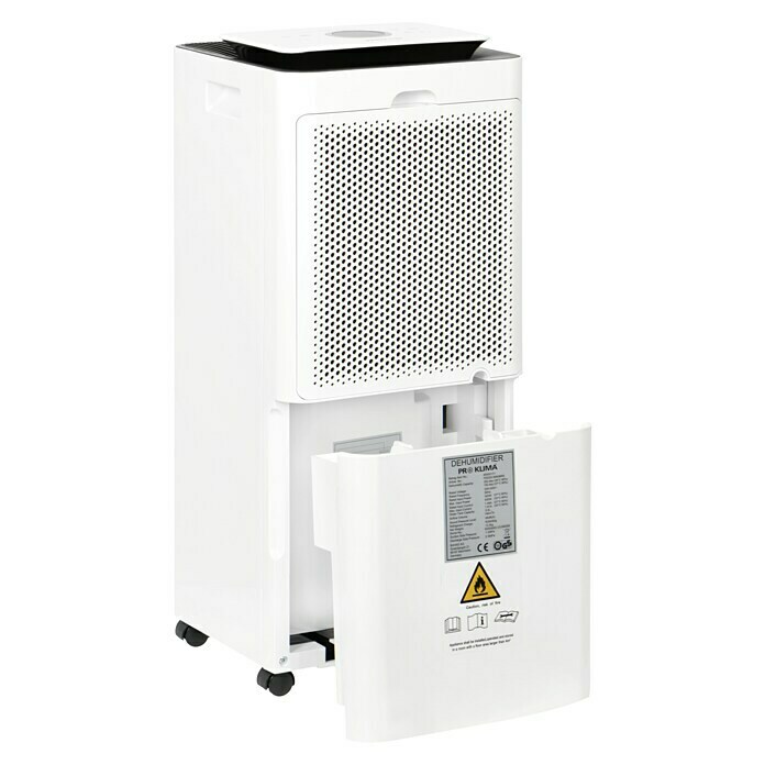 Proklima Luftentfeuchter400 W, Entfeuchtungsleistung: 20 l/Tag, L x B x H: 26,2 x 26,2 x 59 cm, Rollen Diagonal View