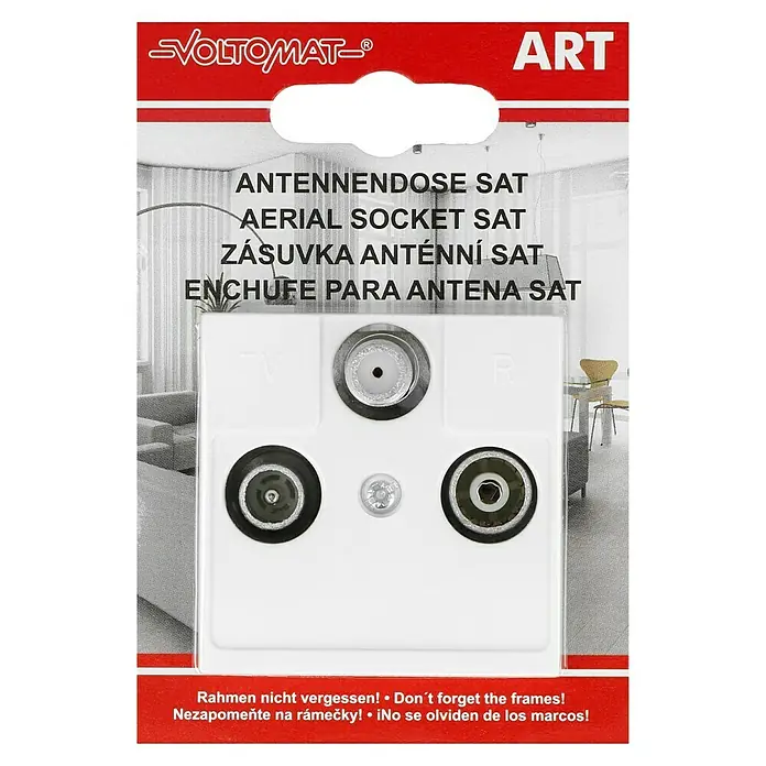 Voltomat ART Antennendose - 3-fach - Antennendose SAT von VOLTOMAT, geeignet für den Anschluss von Satellitenantennen. Inklusive Montagematerial und Anleitung.