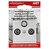 Voltomat ART SAT-Antennendose (Silber, 3 Anschlüsse, Kunststoff, Unterputz)