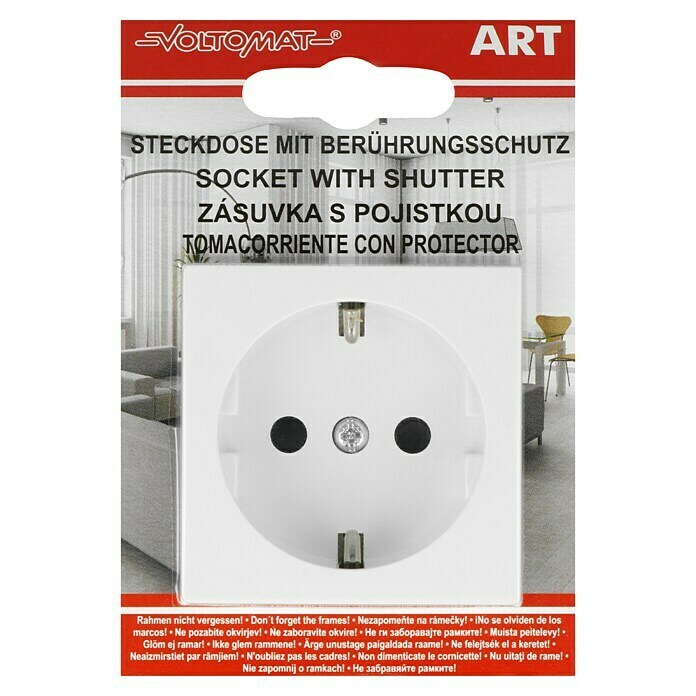 Voltomat ART Steckdose mit erhöhtem Berührungsschutz (Alpinweiß, 1-fach,  Kunststoff, IP20, Unterputz)