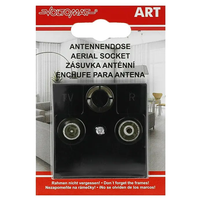 Voltomat ART Antennendose - Schwarz, 2-fach, Kunststoff - Antennendose von VOLTOMAT: Hochwertige Antennensteckdose für zuverlässige Signalübertragung.