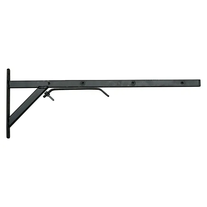 Micel Tendedero de pared - Negro, Ancho: 2 cm - Primer plano de un robusto soporte de pared negro. Su estructura es ideal para la fijación segura de objetos.