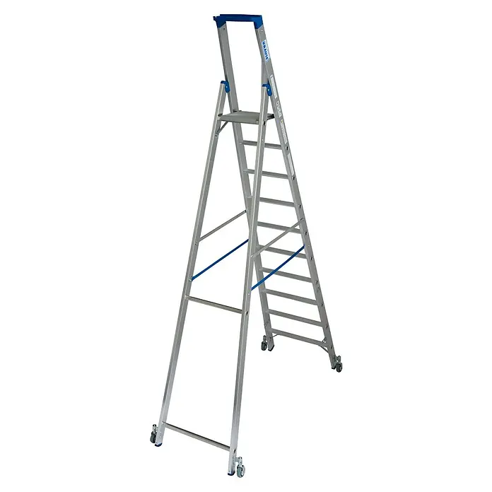 Krause Stabilo Stehleiter Fahrbar - Anzahl Tritte: 8 Stk., Arbeitshöhe: 3,9 m, Aluminium - Eine hochwertige Krause ClimTec Fahrgerüstleiter mit Rollen für sicheres Arbeiten in der Höhe. Ideal für Profis und Heimwerker.