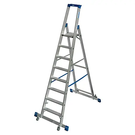 Krause Stabilo Stehleiter Fahrbar mit Traverse