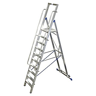 Krause Stabilo Stufenstehleiter (Arbeitshöhe: 4,35 m, 10 Stufen, Aluminium)