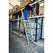 Krause Stabilo Stufenstehleiter (Arbeitshöhe: 3,9 m, 8 Stufen, Aluminium, Sicherheitsbügel)