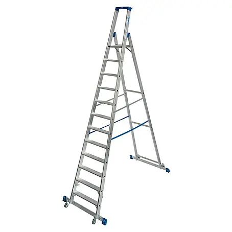 Krause Stabilo Stehleiter Fahrbar mit Traverse