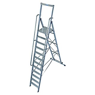 Krause Stabilo Stufenstehleiter (Arbeitshöhe: 4,8 m, 12 Stufen, Aluminium)