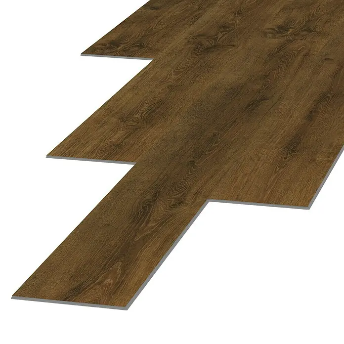 LOGOCLIC Laminado Roble Halley - 1.380 x 193 x 8 mm, Roble, AC4 - La imagen muestra suelos vinílicos con aspecto de madera, creando un ambiente cálido y natural.