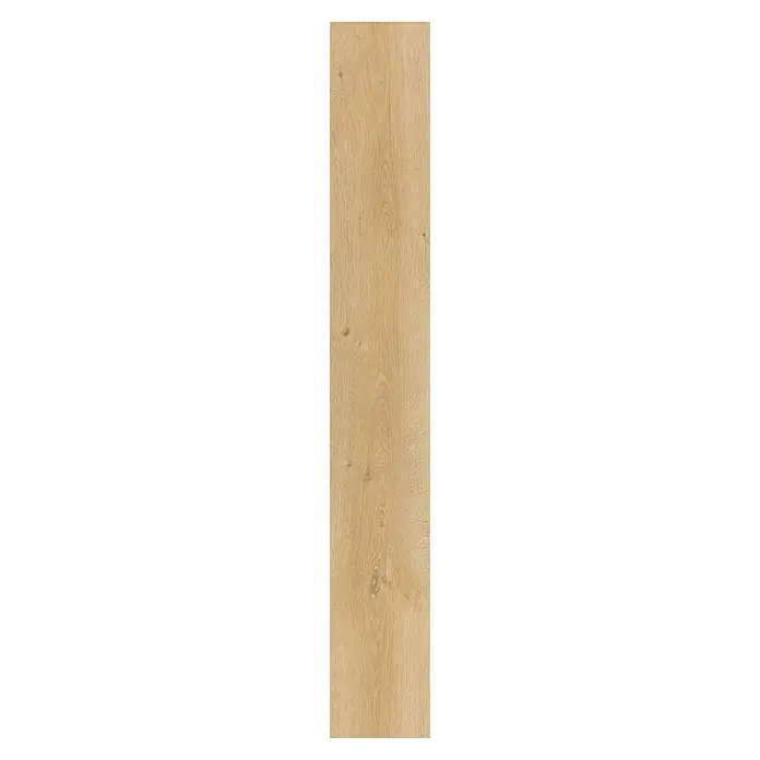 LOGOCLIC Laminado Roble Atelier - 1.380 x 193 x 10 mm, Roble, AC4 - La imagen presenta una sola tabla alargada con un grano de madera marrón claro, ideal para suelos modernos.
