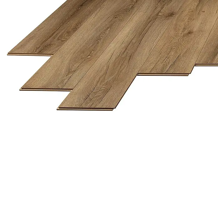 LOGOCLIC Laminado Roble Murano - 1.380 x 193 x 10 mm, Roble, AC4 - Primer plano de suelo laminado clic con aspecto de madera, que permite una instalación fácil y rápida. Perfecto para cualquier estancia.