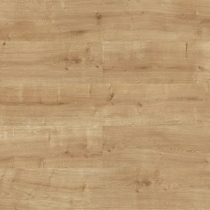 LOGOCLIC Laminado Roble Kobe - 1.380 x 193 x 7 mm, Roble, AC4 - Suelo de aspecto de roble claro con vetas y nudos naturales, perfecto para un espacio cálido y acogedor.