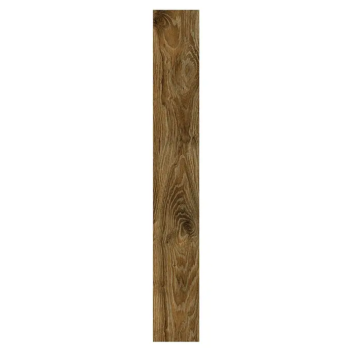 LOGOCLIC Laminado Roble Energy - 1.380 x 193 x 10 mm, Roble, AC5 - Un primer plano vertical de una madera, que muestra patrones de vetas únicos, proporcionando una textura cálida y orgánica.