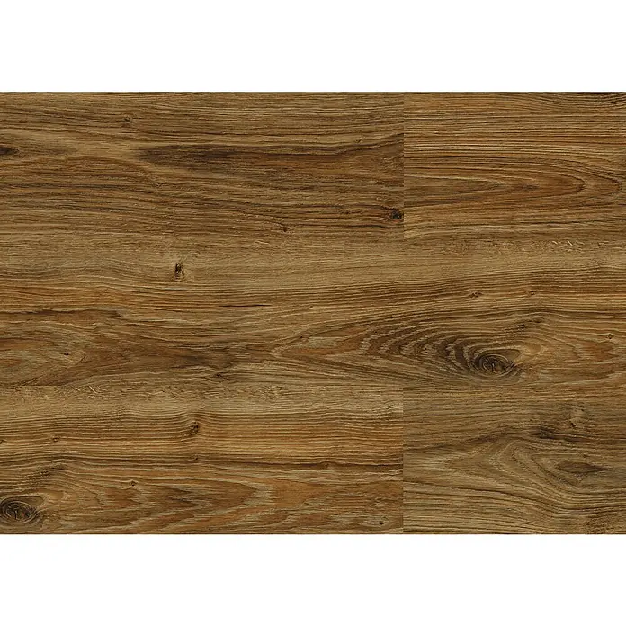 LOGOCLIC Laminado Roble Energy - 1.380 x 193 x 10 mm, Roble, AC5 - Primer plano del suelo laminado de roble rústico, que muestra los patrones naturales de las vetas de la madera y los tonos cálidos de color del suelo.
