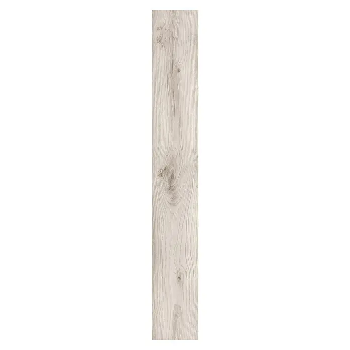 LOGOCLIC Laminado Roble Baltimore - 1.380 x 193 x 10 mm, AC5 - Primer plano de una tabla de madera clara con vetas y nudos marcados, ideal para interiores rústicos o modernos.