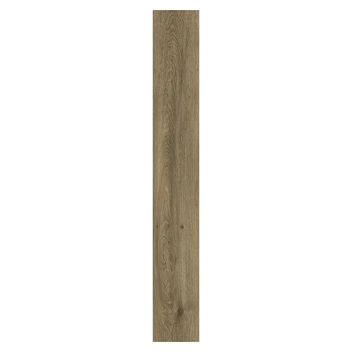 LOGOCLIC Laminado Roble Alter - 1.380 x 193 x 8 mm, Roble, AC4 - Vista detallada de una elegante baldosa de suelo larga con aspecto de madera y patrón de vetas.