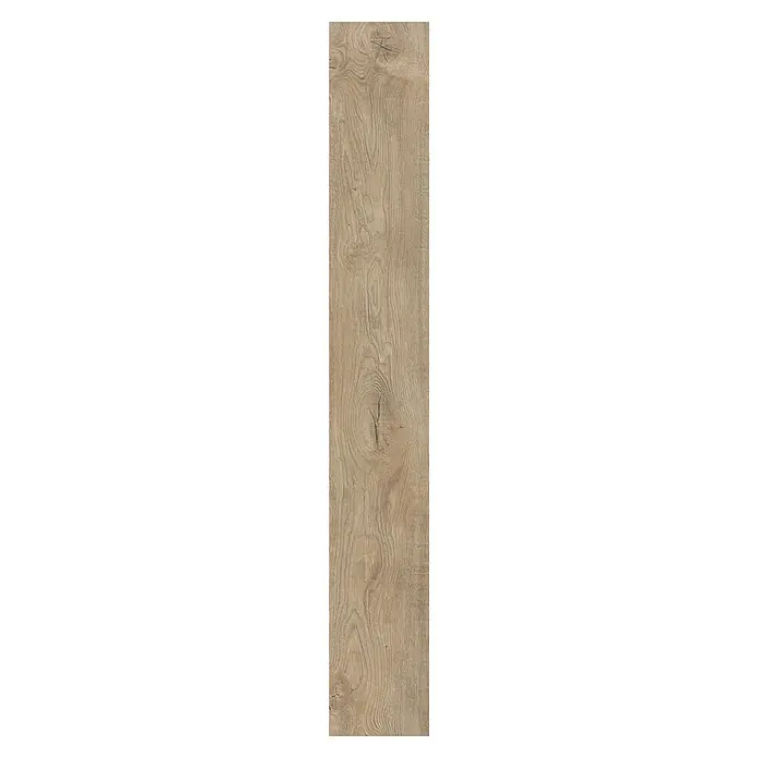 LOGOCLIC Laminado Roble Dresden - 1.380 x 193 x 10 mm, Roble, AC5 - Una sola baldosa de aspecto de madera, ideal para interiores modernos y rústicos, con un patrón de vetas realista para un toque natural.