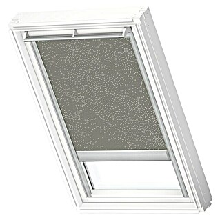 Velux Dachfensterrollo Elektro DML MK04 4575S (Farbe: Olivebeige gepunktet - 4575S, Farbe Schiene: Aluminium, Elektrisch)