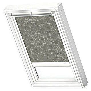 Velux Dachfensterrollo Elektro DML UK08 4575SWL (Farbe: Olivebeige gepunktet - 4575SWL, Farbe Schiene: Weiß, Elektrisch)