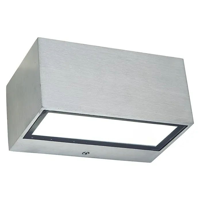 Lutec Aplique exterior LED Gemini - 10,5 W, 9 x 14,3 x 6,5 cm, Gris, IP54 - Lámpara de pared LED rectangular plateada con un diseño moderno para uso exterior. Proporciona una iluminación agradable.
