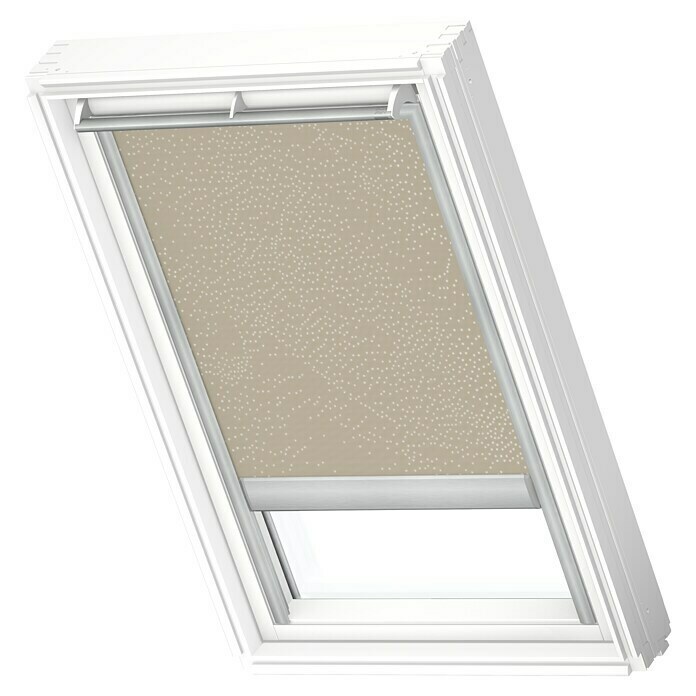 Velux Dachfensterrollo 4579S - Solarbetrieben) | Sandbeige 4579S, Solar Aluminium, (Farbe: DSL BAUHAUS Farbe MK08 gepunktet Schiene
